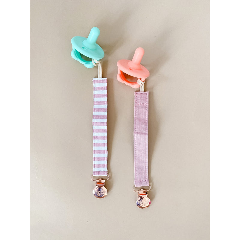 Itzy Clip Linen Pacifier Straps