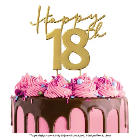 CAKE CRAFT | GOLD METAL CAKE TOPPER | HAPPY 18TH