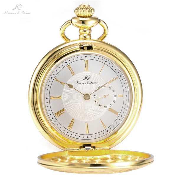 gold half hunter pocket watch