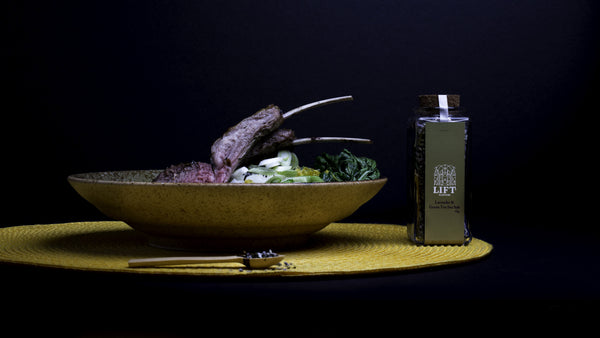 Lamb chops with Lavendar & Green Tea Salt