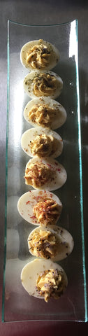 Deviled eggs with Lift Flavours Salts as garnish!