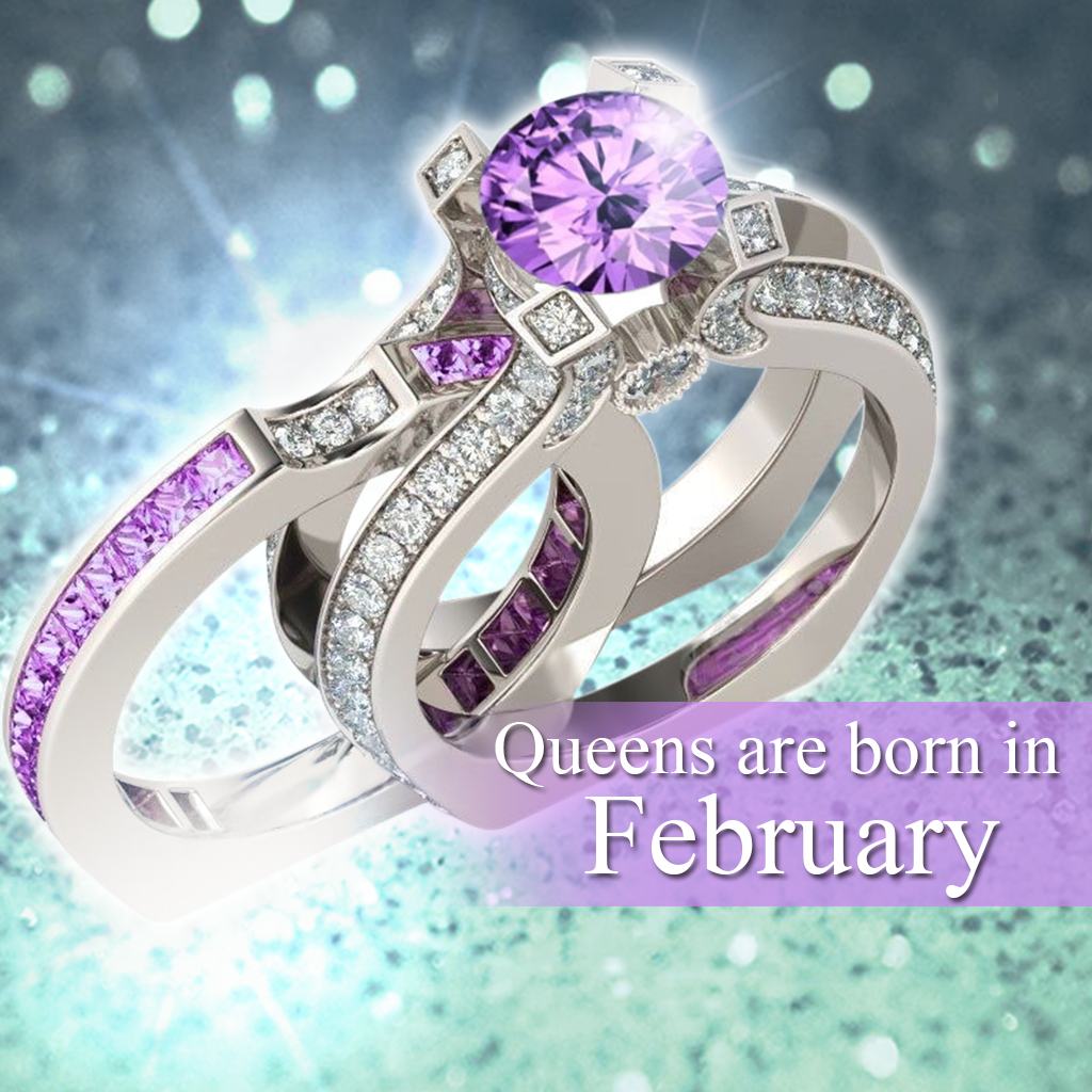 silver amethyst birthstone ring (february)