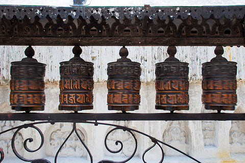 prayer wheels at swayambunath