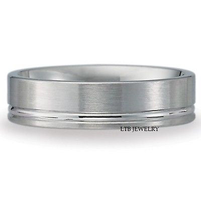 10K WHITE GOLD MENS MEN WEDDING BAND RING 6MM