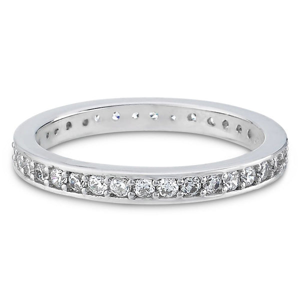 14k White Gold Diamond Eternity Rings 