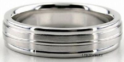 14K WHITE GOLD MENS WEDDING BAND RING 5.5MM