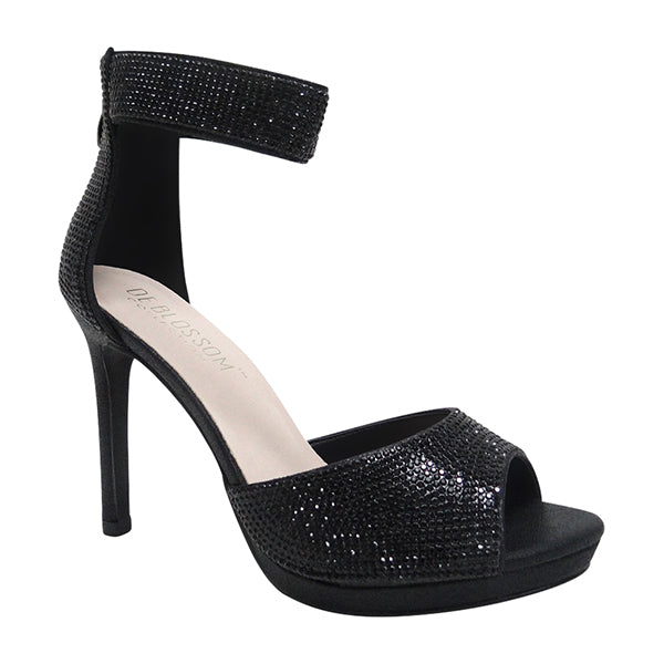 black one strap heel