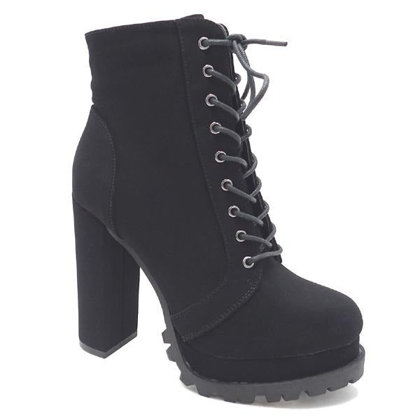 lace up black bootie