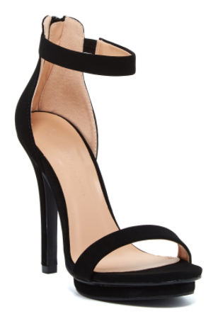 black platform heels with ankle strap