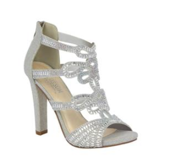 silver sparkly high heels