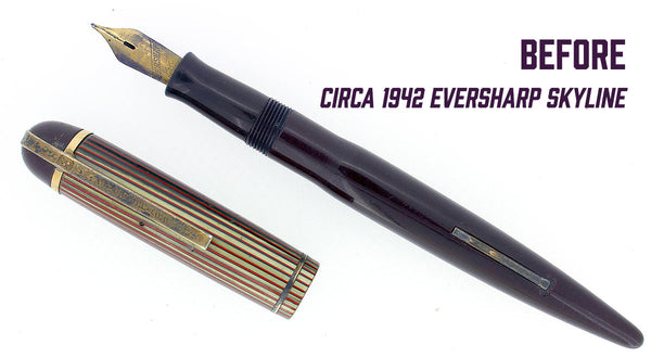 Circa 1942 Eversharp Skyline Fountain Pen Before Restoration