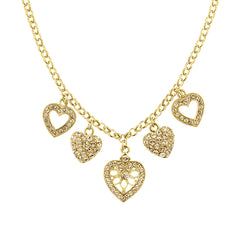 GOLD-TONE LIGHT BROWN HEART CHARM NECKLACE