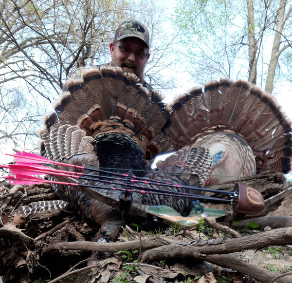 turkey hunting with a trad bow, Heads Up Decoy turkey hunting