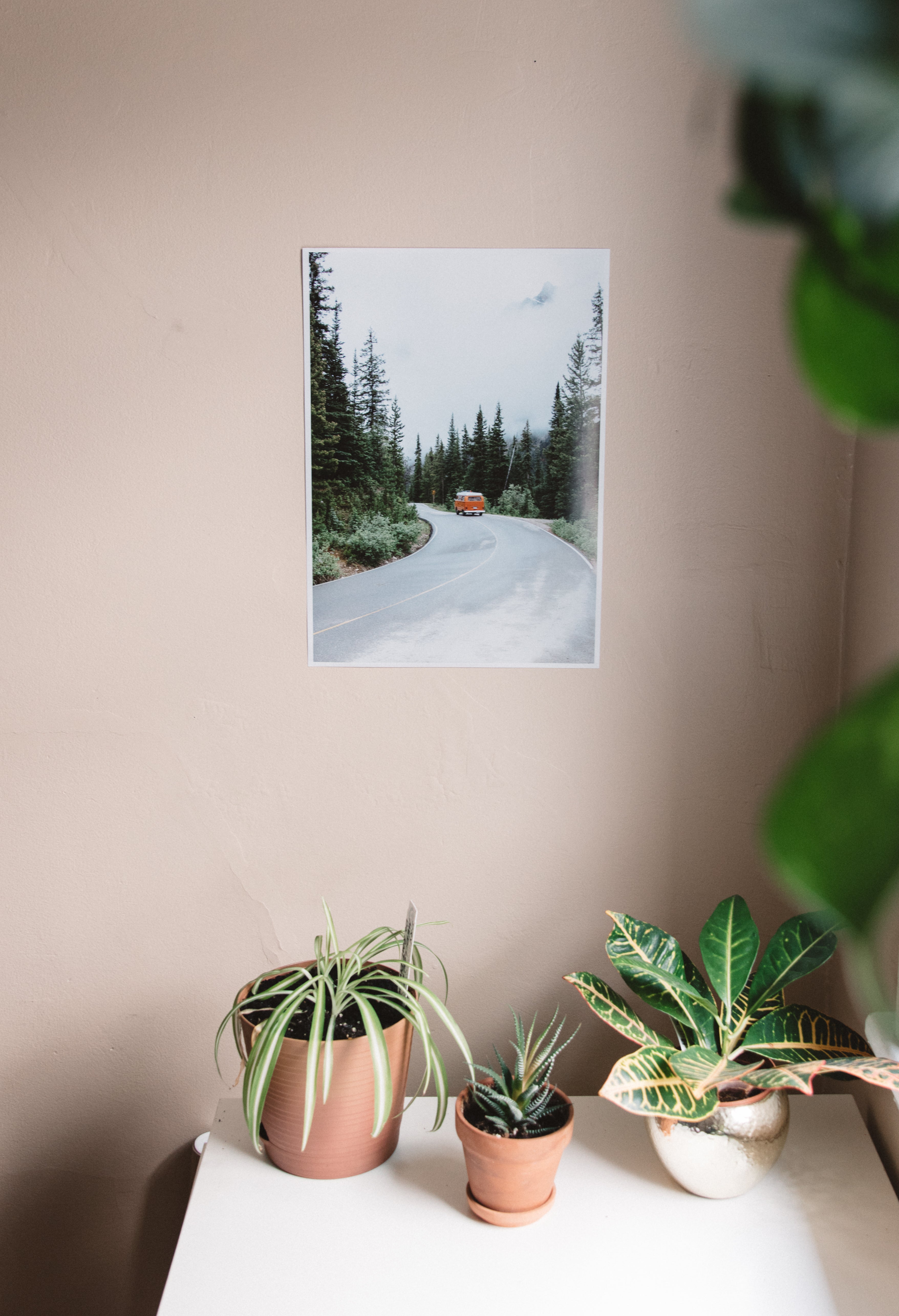 Van in the Mountains Poster Canadian Rockies Home Decor Print