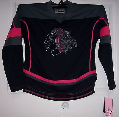 pink blackhawks shirt