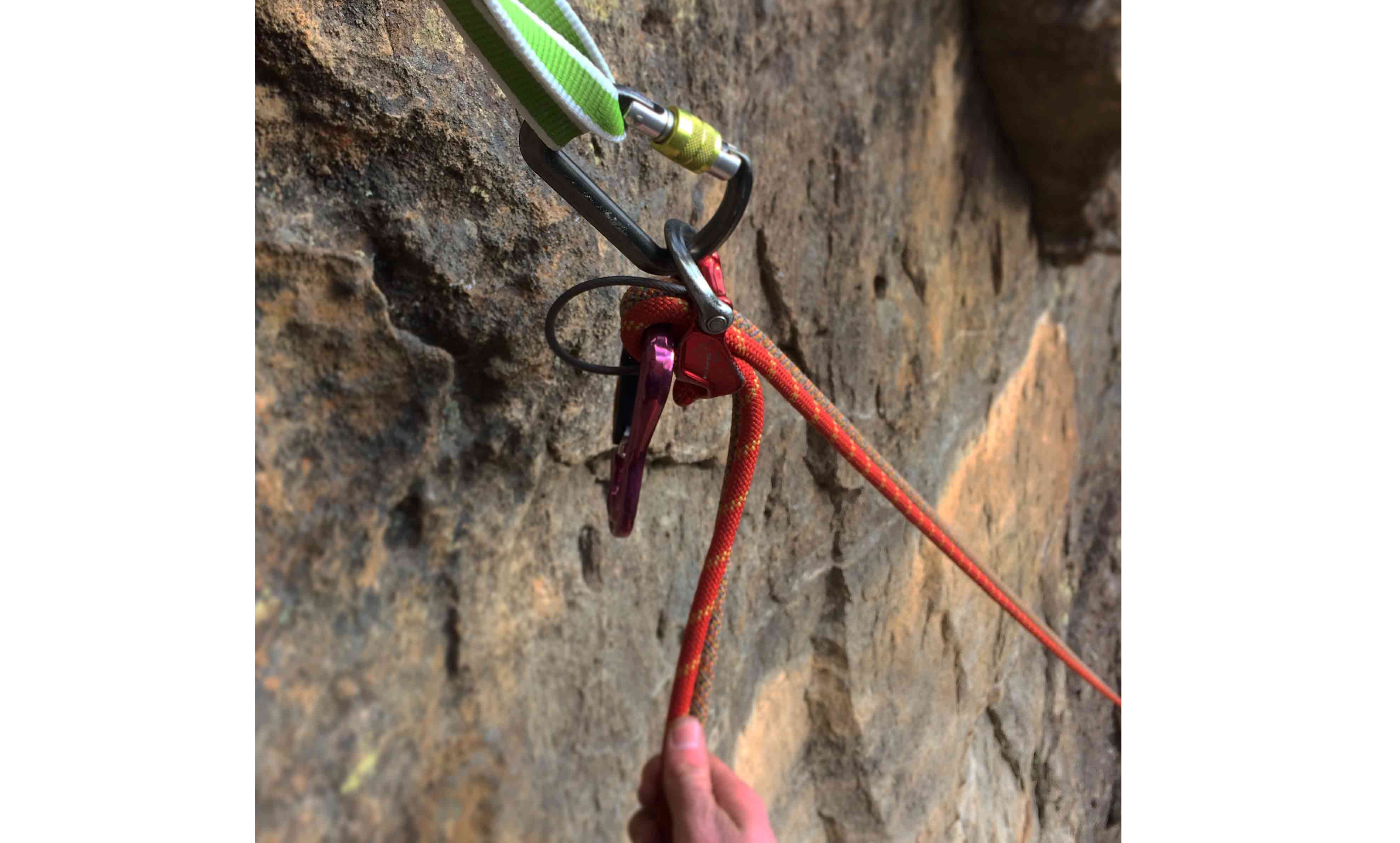 Dan Butler DMM Pivot top belay in guide mode