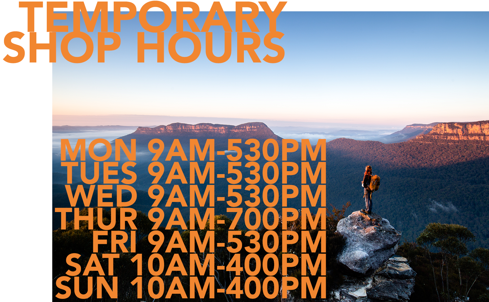 Mountain Equipment Sydney & Chatswood Temporary Store Hours