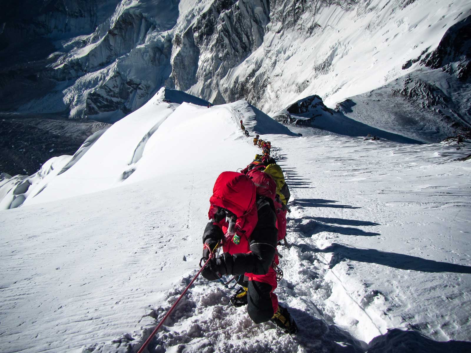 South West Ridge of Everest, Looking down to the South Col