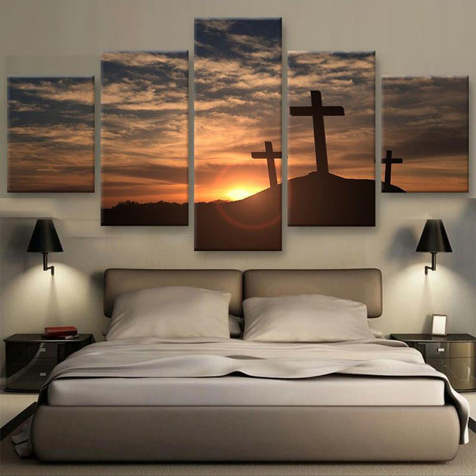 Sunrise from Mount Calvary Golgotha Wall Art Print Poster Decor Canvas