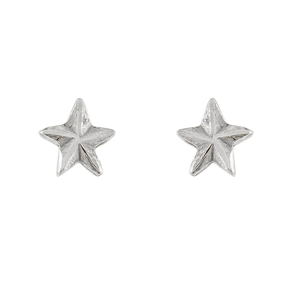 Nautical Stud Star Earrings in Silver and Gold