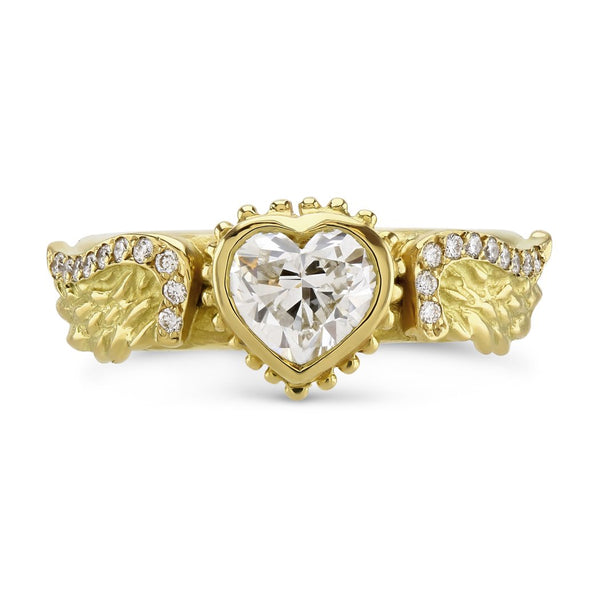 Venetian Wing Diamond Heart Ring