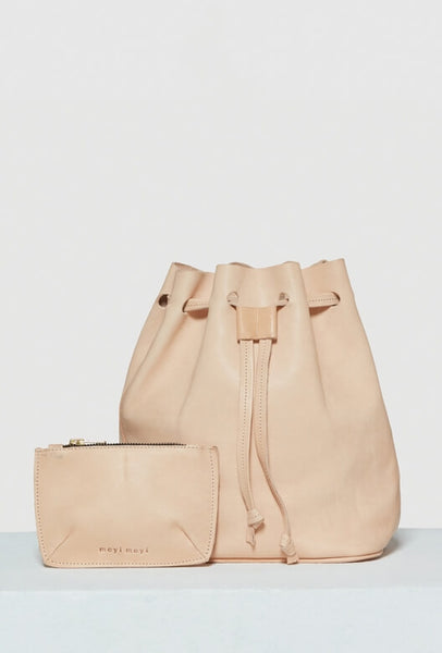 beige leather bag