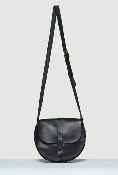 black leather cross body strap