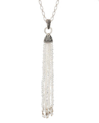 crystal and sterling silver pendant on chain