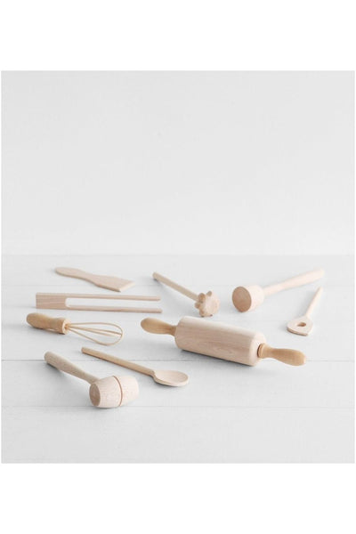 Klawe Kids Beechwood Baking Utensil 9 Piece Set