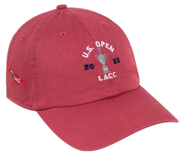 123RD U.S. Open Red Washed Cotton Twill Relaxed Fit Cap 2023 U.S