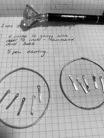 picture of notes for earring design