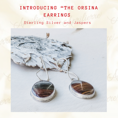 for sale sterling silver jasper earrings 