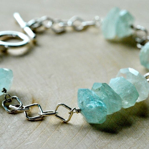 sterling silver aquamarine bracelet
