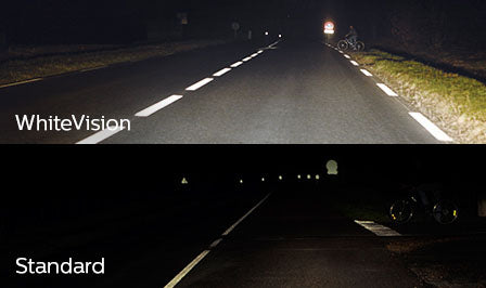 Philips White vision HID bulbs visibility vs standard bulb