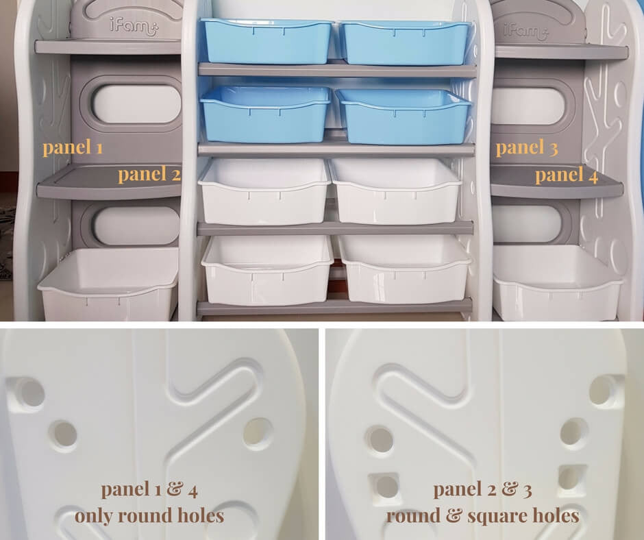 Take note of different panels for bigger toy organizers