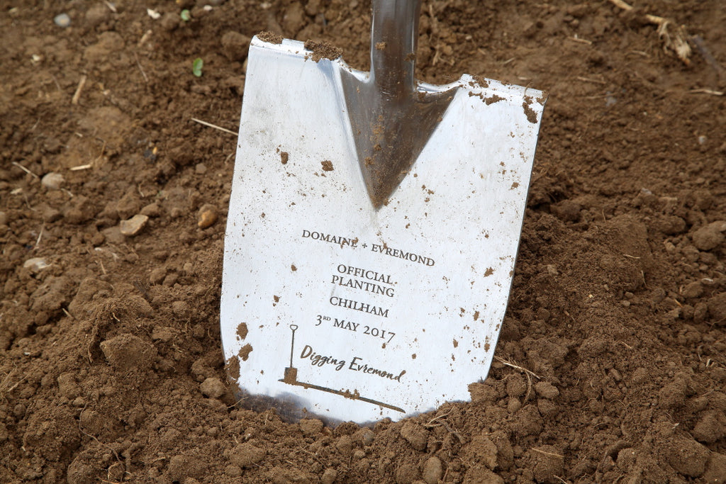 Groundbreaker spades and trowels were specially engraved