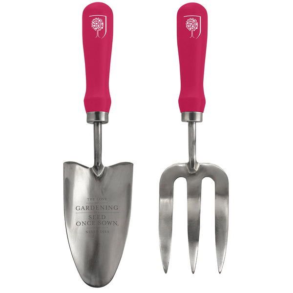 RHS Gifts from Burgon & Ball Passiflora Design Outdoor Trowel and Fork Set