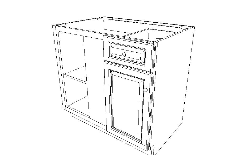 BBLC39/42 R-36”W Base Blind Corner Cabinet Sienna Rope (MR)