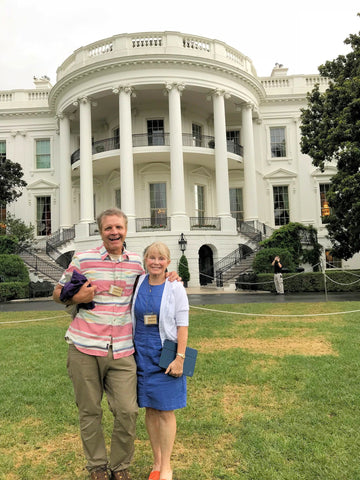 Sue and Paul on the White House lawn