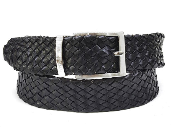 Woven Leather Belt Black (ID#B07-BLK 