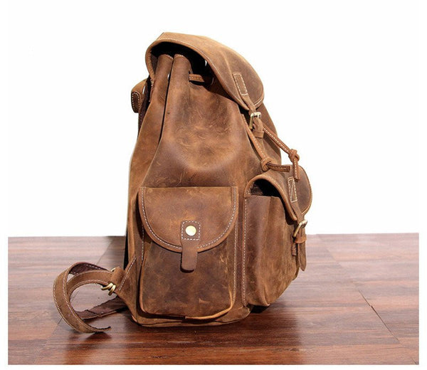 leather hiking backpack