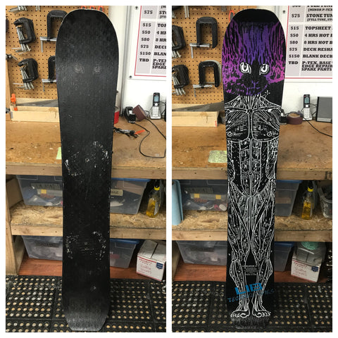 vintage snowboard restoration before and after boardworks tech shop