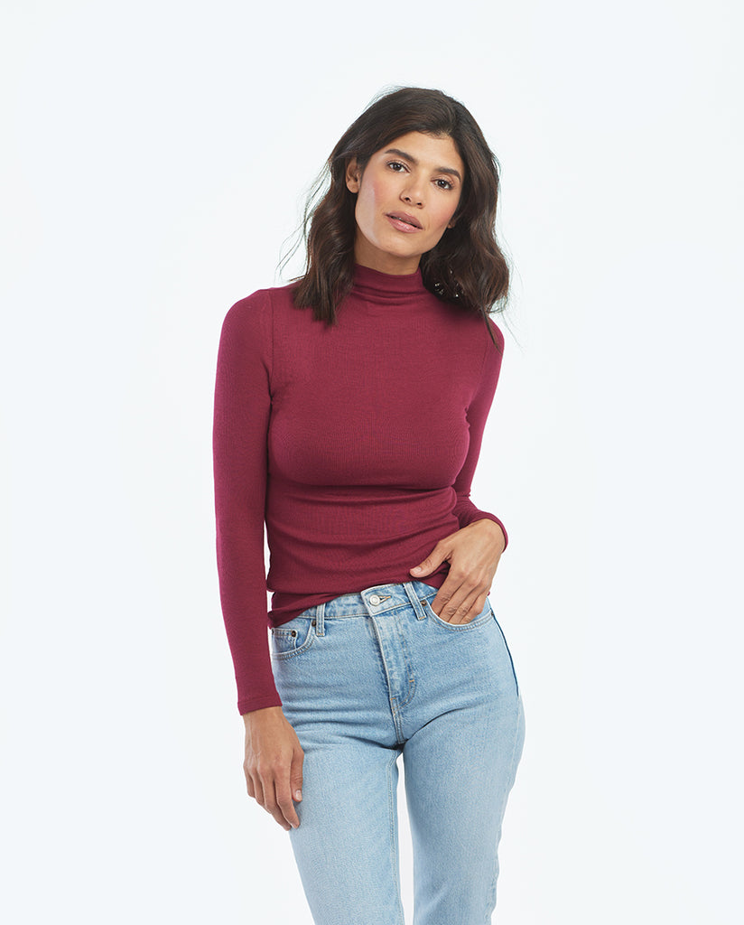 The Softest Ribbed Long Sleeve Mock Neck | Summersalt