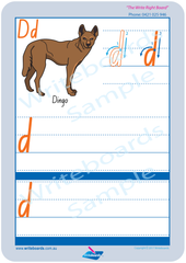 TAS Modern Cursive Font School Readiness Australian Animal Alphabet Worksheets for Childcare and Kindergarten