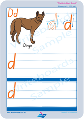 SA Modern Cursive Font School Readiness Australian Animal Alphabet Worksheets for Childcare and Preschool