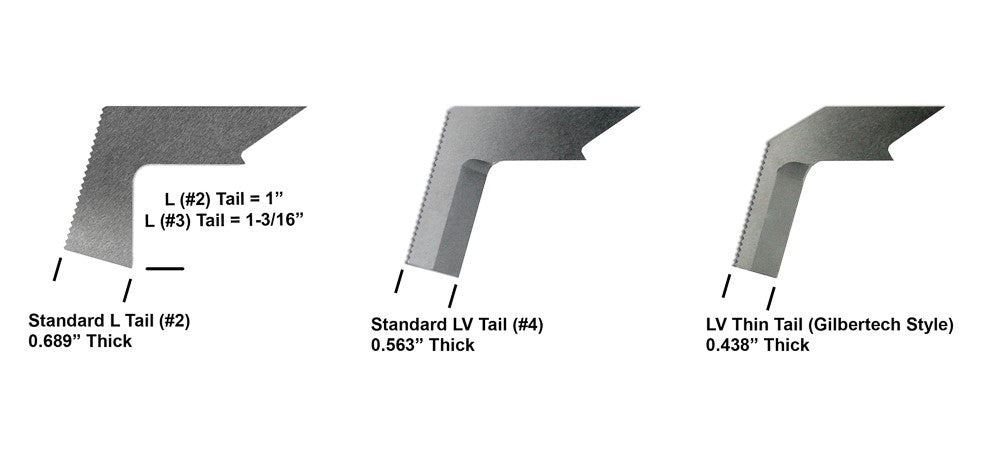 L & LV MTP Knife Tail Types