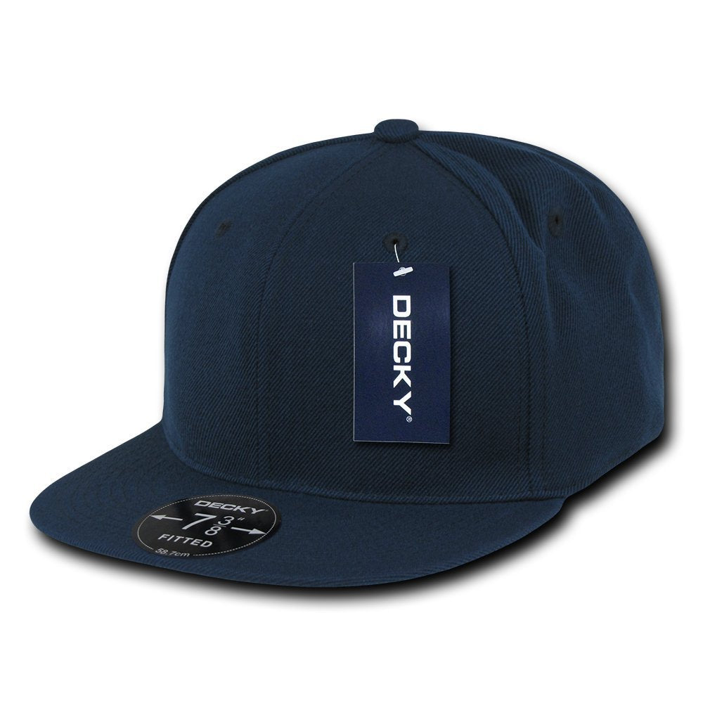 blank navy blue fitted hats