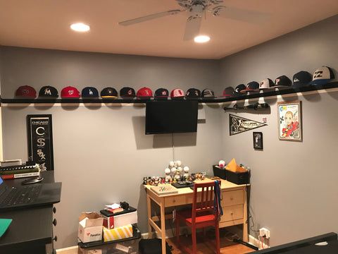 Baseball Cap Collection - Brian Logan.  He noted "..a great product for hanging hats, it's easy and it looks great."