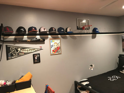 Baseball Cap Collection - Brian Logan.  He noted "..a great product for hanging hats, it's easy and it looks great."