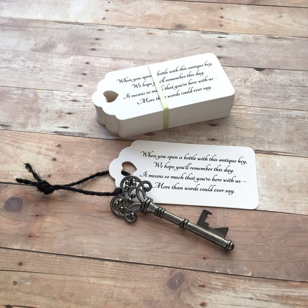 Diy Wedding Favors Skeleton Key Bottle Openers Poem Thank